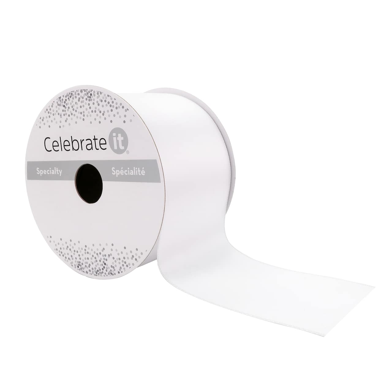 2.5" x 10yd. White Satin Wired Ribbon by Celebrate It® Specialty